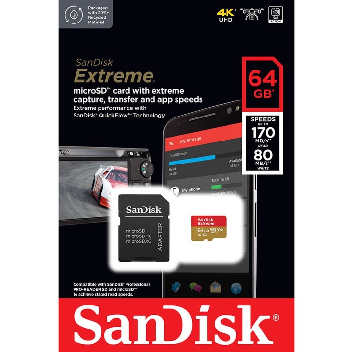 Productafbeelding SanDisk Extreme (64 GB, microSDXC, U3, UHS-I)