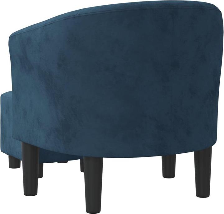 Image du produit vidaXL Clubsessel mit Fusshocker Dunkelblau Samt,Farbe