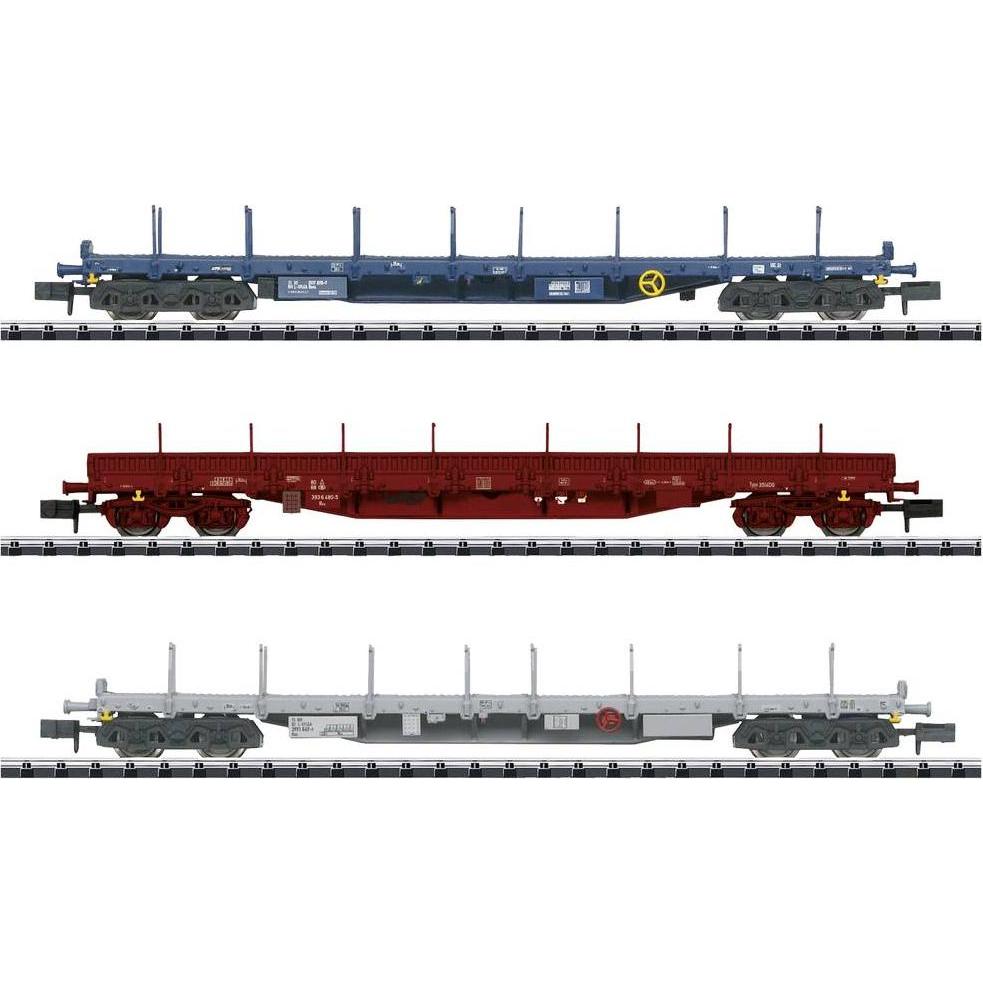 MiniTrix 18723 N 3er-Set Flachwagen SNCB/CFL (Spur N)