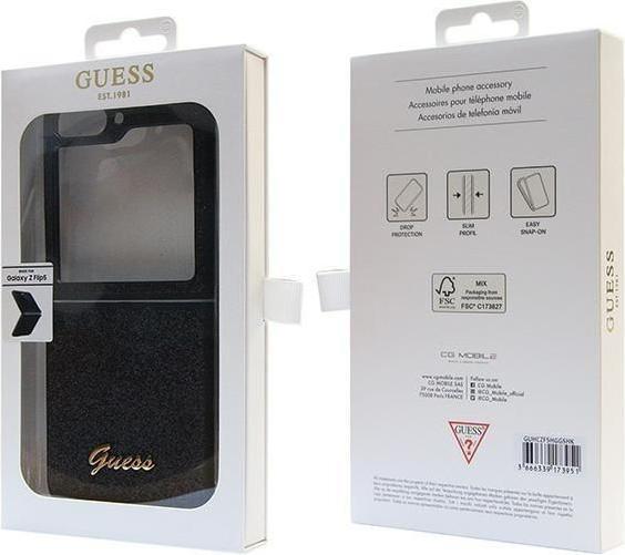 Actual product image Guess Glitter Flakes Case for F731B Samsung Galaxy Z Flip5 - black (Samsung Galaxy Z Flip5)