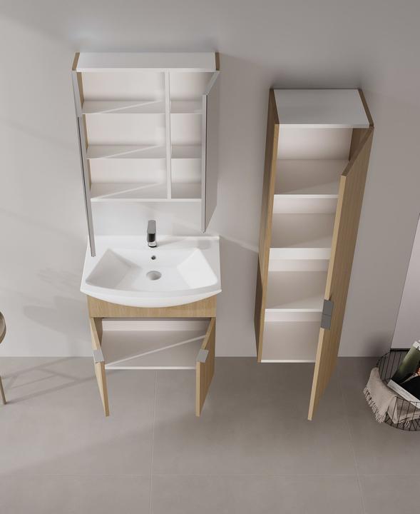 Produktbild Homitis Purus 65 Bathroom Cabinet With Sink & Mirror Set (2 Pieces)