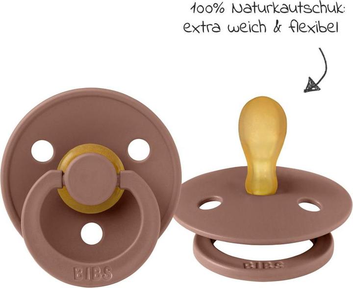 Produktbild Bibs Colour Latex Schnuller (symmetrisch, 0-6 Monate), Woodchuck & Blush (2 x, bis 6 Monate)