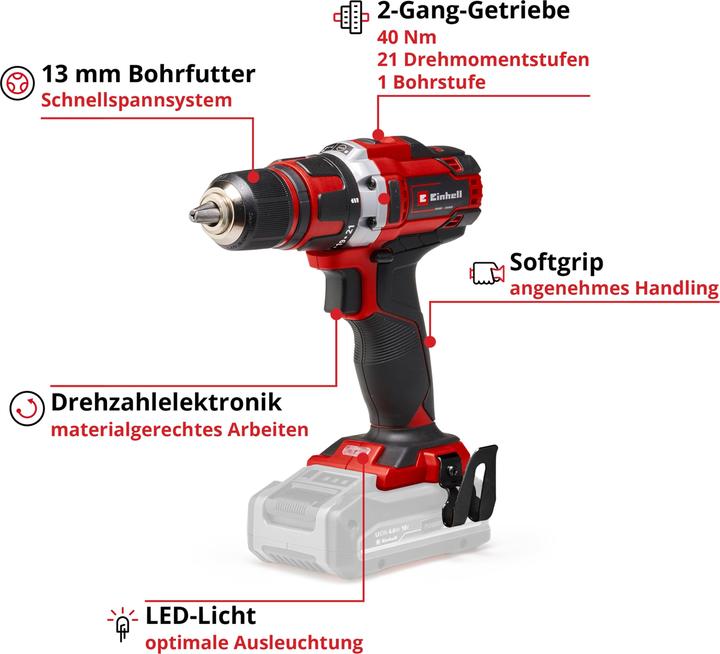 Produktbild Einhell Akku-Bohrschrauber TE-CD 18/40 Li Kit (1x 4,0 Ah)