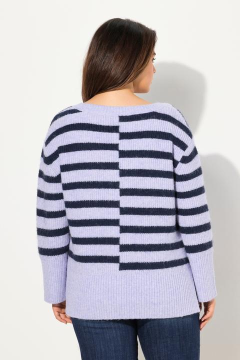 Produktbild Ulla Popken Pullover, Ringel, Oversized, Rundhals, Langarm (58)