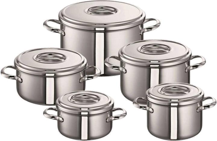 Schulte-Ufer SUS Edelstahl Topfset Romana 5teilig (24 cm, Kochtopf, Bräter + Schmortopf, Edelstahl)