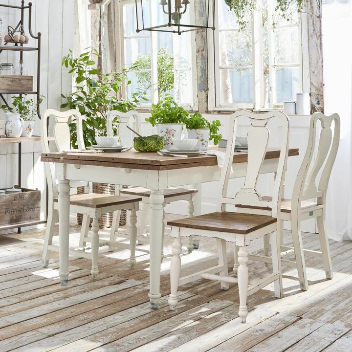 Image du produit Loberon Table Bradford blanc/marron (78 x 160 x 90 cm)