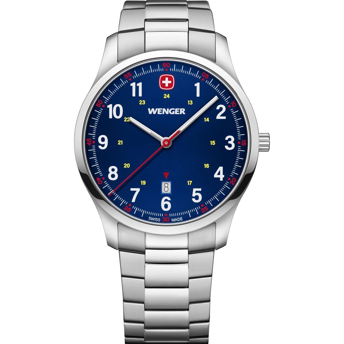 Wenger, Armbanduhr, City Sport, Silber, (Swiss Made, 42 mm)