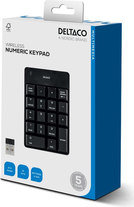 Produktbild Deltaco USB wireless, number, black (Kabelgebunden)