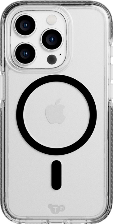 tech21 EvoCrystal Custodia MagSafe per iPhone 15 Pro Nero Titanio (Apple iPhone 15 Pro)