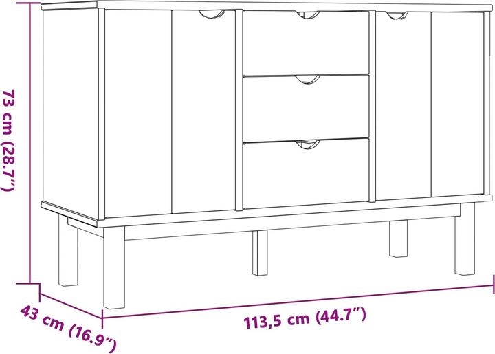 Produktbild vidaXL Sideboard (113.50 x 43 x 73 cm)