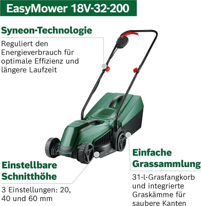 Actual product image Bosch Home & Garden EasyMower 18V-32-200 (Rechargeable battery operated)