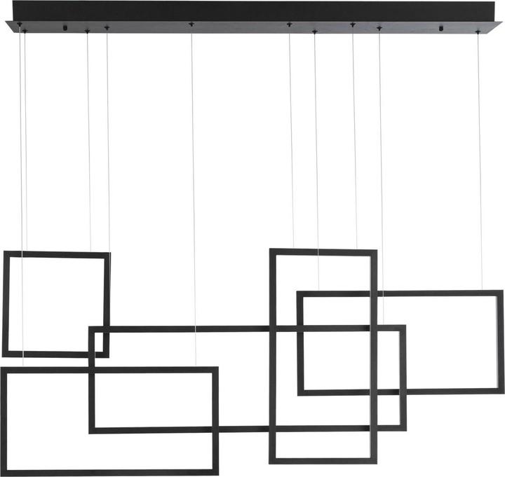 Produktbild Nova Luce CORNICE LED Pendelleuchte Schwarz 91W Warmweiss 120x50x160cm dimmbar 9142765