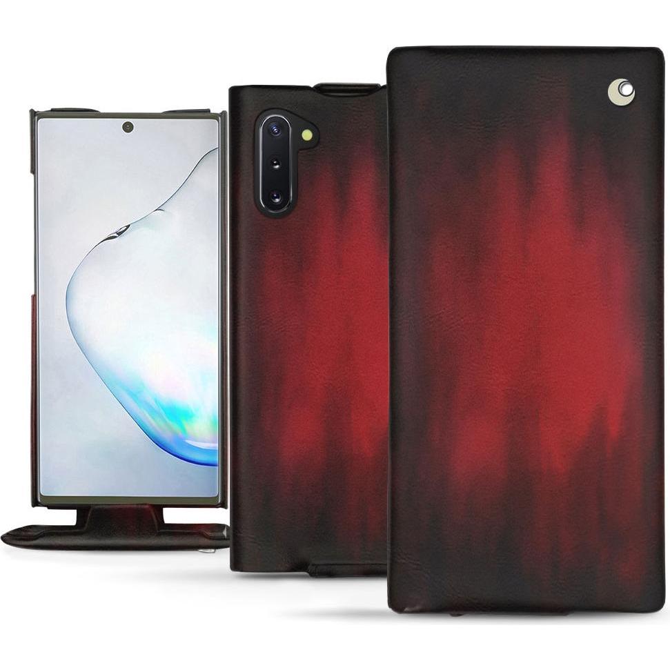 Noreve Lederschutzhülle vertikal (Samsung Galaxy Note 10), Smartphone Hülle, Rot