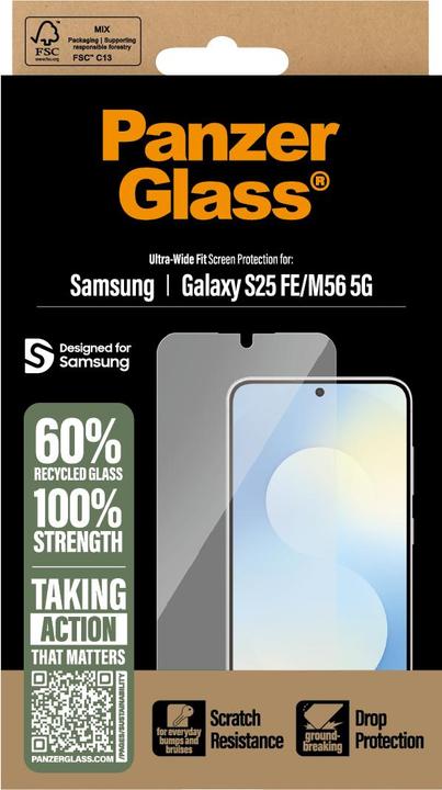 Image du produit PanzerGlass Screen Protector Samsung Galaxy new S25 FE/ M56 5G Ultra-Wide Fit (1 pcs)