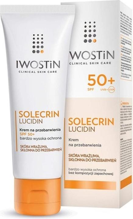 Actual product image Iwostin Solcrin Lucidin, Discolouration Cream, SPF 50+, 50 ml (Suntan cream, SPF 50+, 50 ml)