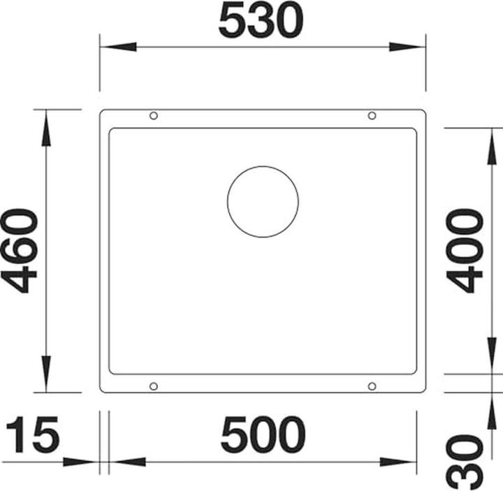 Actual product image Blanco Subline 500-U (Undermount sink, 46 cm, 53 cm)
