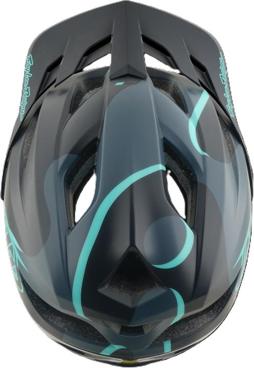 Actual product image Troy Lee Designs Flowline SE MIPS Helmet, Badge, carbon/real teal, XL/XXL | 60-63cm (60 - 63 cm)