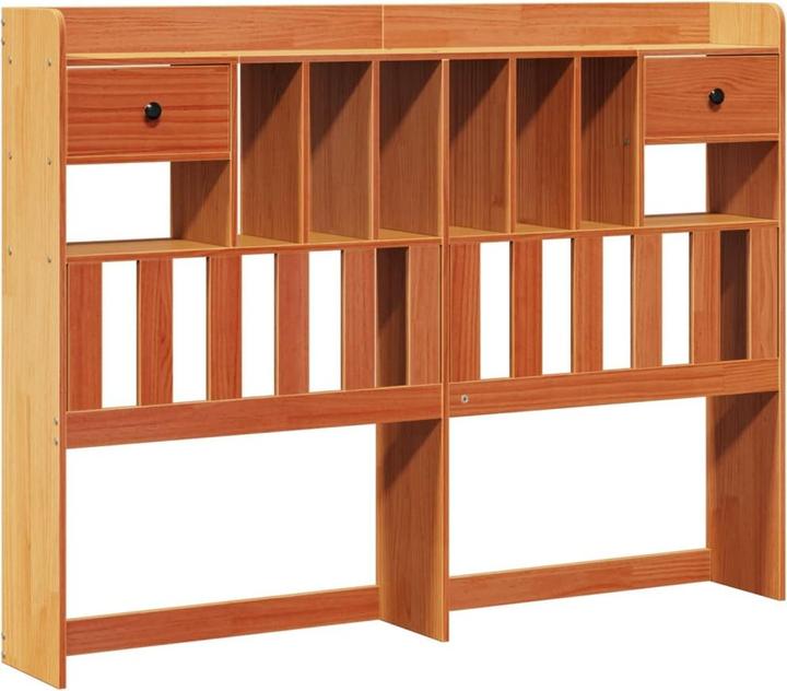 Produktbild vidaXL Massivholzbett Holzbett Bett mit Regal ohne Matratze Weiss 180x200cm (180 x 200 cm)