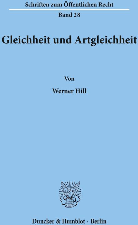 Produktbild Gleichheit und Artgleichheit (Deutsch, Werner Hill, 1966)
