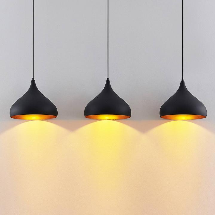 Produktbild Lindby Elamira Pendelleuchte Black/Gold (E27)