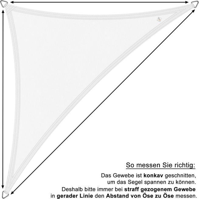 Actual product image Swisshandel24 Sun sail waterproof 3x3x4.2m, triangle with right angle, sand (3 x 3 x 4.2 m)