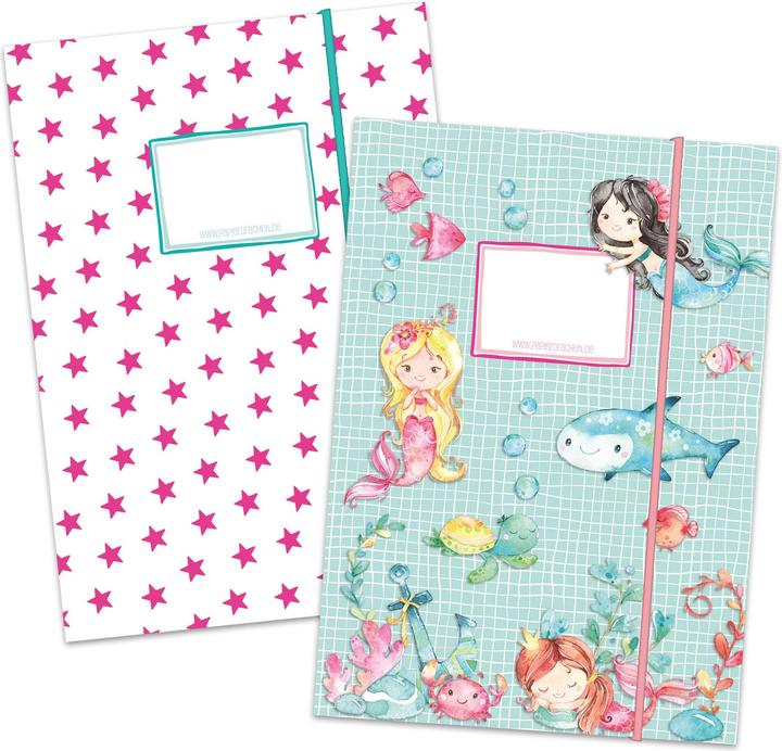 Actual product image Papierdrachen School folder set of 2 DIN A4 - Mermaid (VE 4) (A4, 2 x)