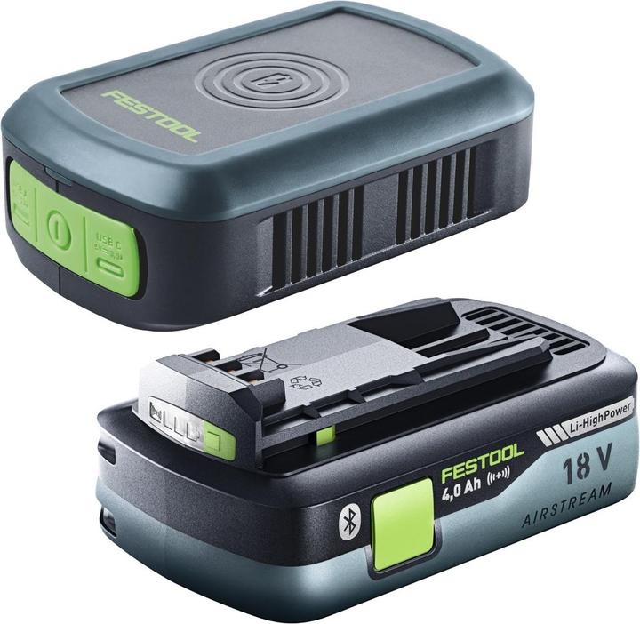 Produktbild Festool PHC 18 Handy Ladestation Induktionsladung / USB-A / USB-C + 1x Akku 4,0 Ah (18 V)