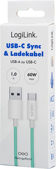 Produktbild LogiLink USB A – USB C (1 m, USB 2.0, 60 W)