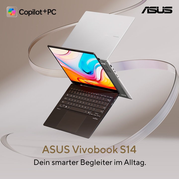 Actual product image ASUS Vivobook S 14 (14", AMD Ryzen AI 7 350, 16 GB, 1 GB, DE)