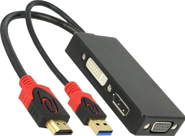 Actual product image Delock Adapter HDMI plug (DP, DVI, VGA, 16 cm)
