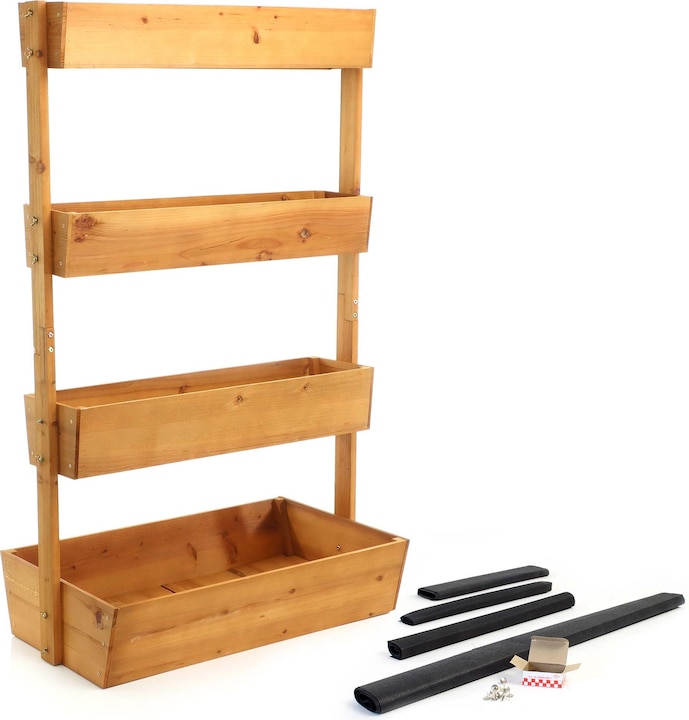 Produktbild Toboli Hochbeet Holz 85x45x140cm 4 Etagen Blumenkasten Pflanztreppe Blumentreppe