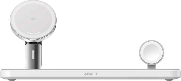 Actual product image Anker MagGo Magnetic Wireless Charger 15W, 3-in-1 Pad, White, EU Plug (25 W)