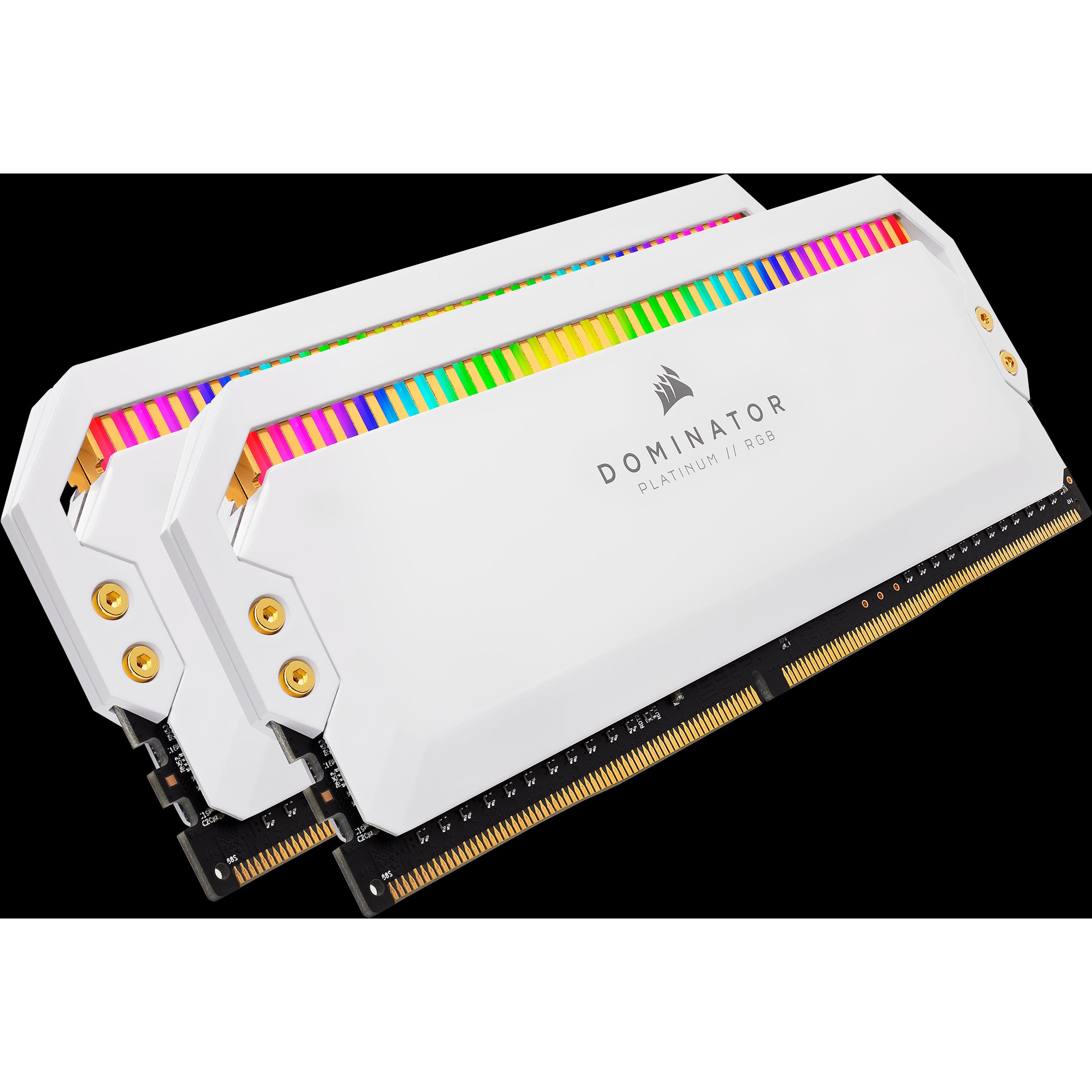 Corsair Dominator Platinum RGB (2 x 8GB, 3200 MHz, DDR4-RAM, U-DIMM), RAM, Weiss