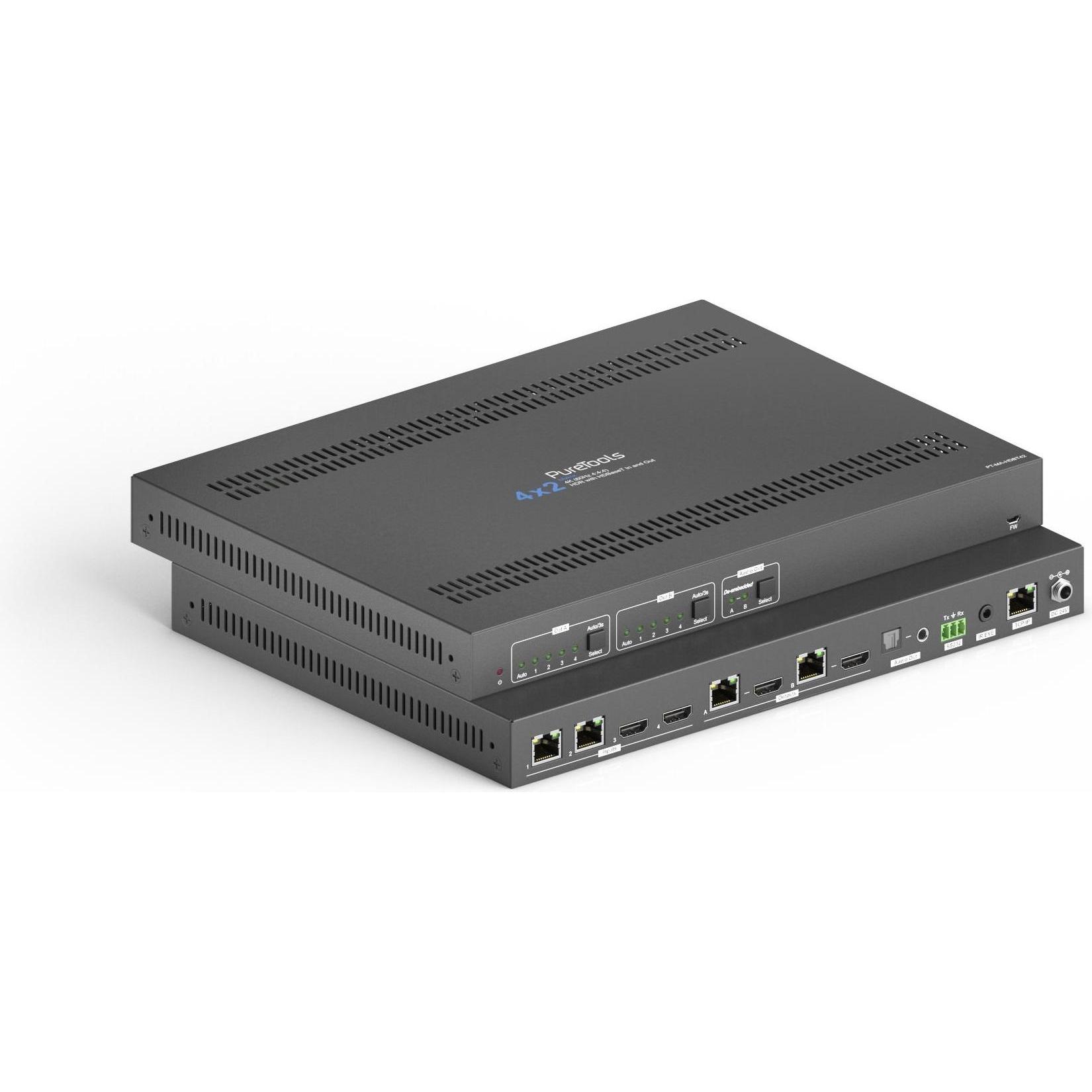 Puretools Matrix Switcher PT-MA-HDBT42 Multiformat HDMI HDBaseT, Switch Box