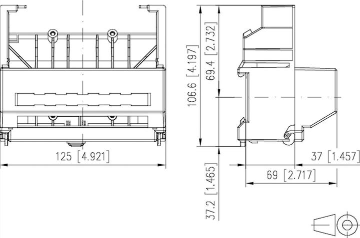 Produktbild Metz Connect BTR Hutsch.Adpt. f. 6er- Module ermoeglicht die Montage von 6fach-Verteilermodulen 1HE mit einer... (Montage-Kit)
