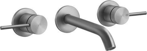 Actual product image Gessi 316 Flessa finish-mounting set for 2-handle wall-mounted washbasin mixer, fixed spout, without