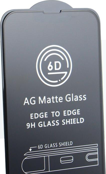 Produktbild OEM Gehärtetes Glas 6D mattiert für iPhone 12 / 12 Pro 6,1" schwarzer Rahmen