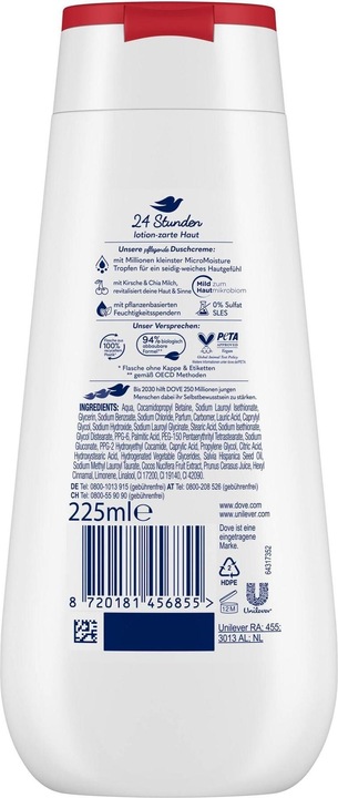 Produktbild Dove Pflegedusche Advanced Care Kirsche und Chia Milch (225 ml)