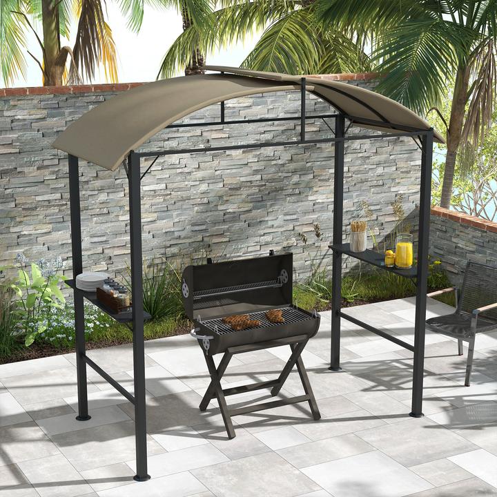 Actual product image Outsunny Barbecue pavilion with storage area and hanging hooks (233 cm, 110 cm)