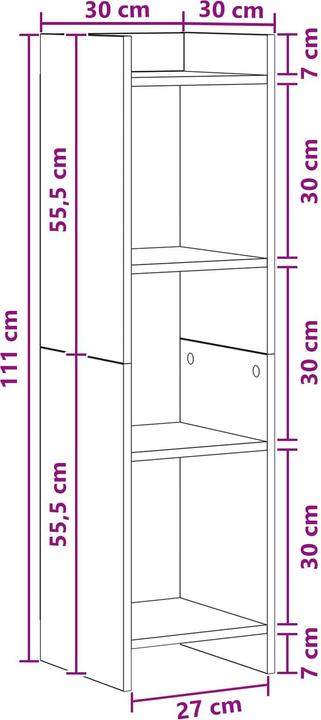 Produktbild vidaXL Bücherregal-Lager (30 x 30 x 111 cm)