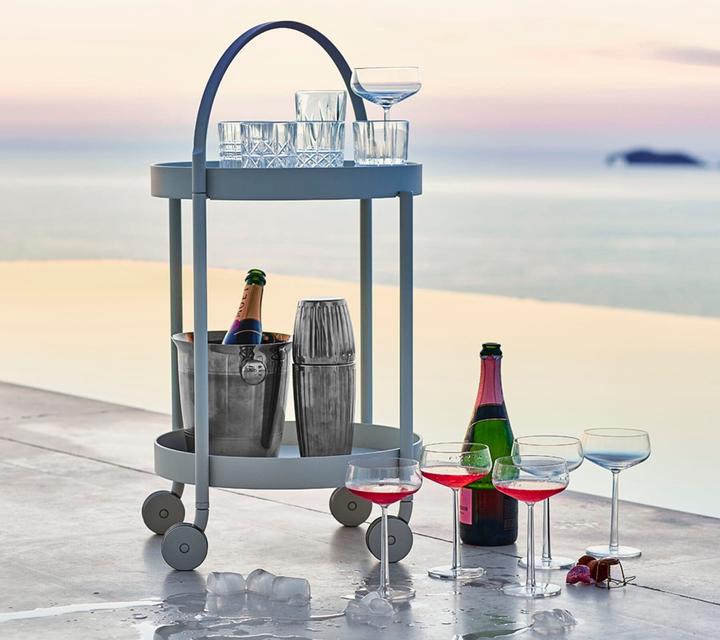 Actual product image Cane-line Roll Trolley Desserte ronde Ø 44cm avec roues