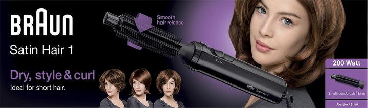 Actual product image Braun Satin Hair 1 AS 110 Hot air brush Lilac