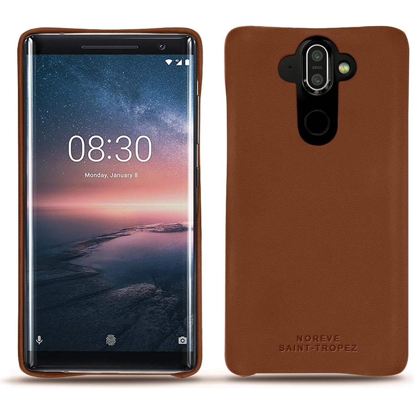 Thumbnail - Noreve Lederschutzhülle (Nokia 8 Sirocco), Smartphone Hülle, Braun