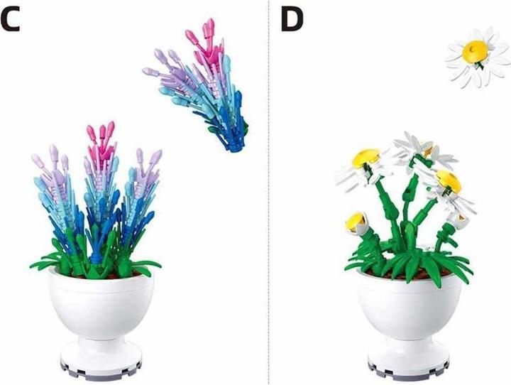 Actual product image Sluban Assorted mini flowers in a pot