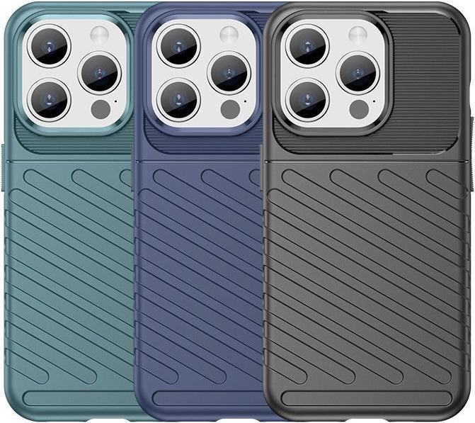 Actual product image Hurtel Armored iPhone 15 Pro Thunder Case - blue (Apple iPhone 15 Pro)
