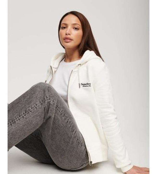 Produktbild Superdry ESSENTIAL LOGO ZIP SWEATSHIRT Dames Vest - Wit