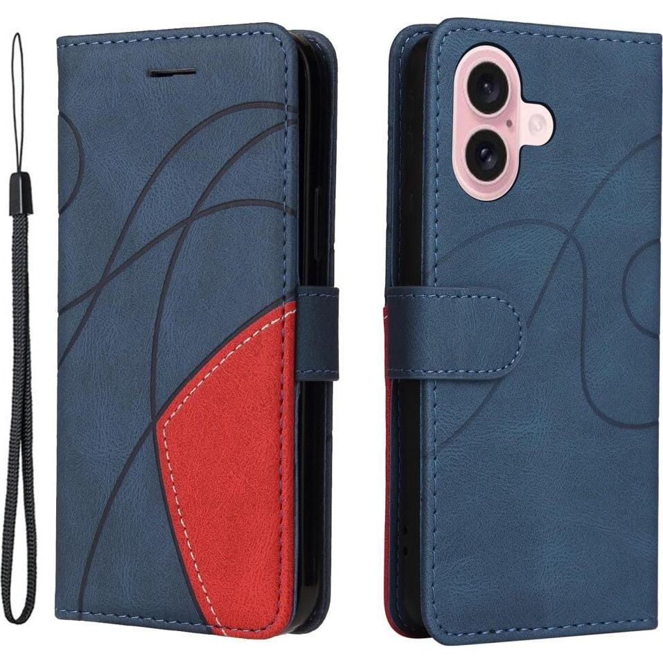 Cover-Discount iPhone 16 - Zweifarbige Etui Hülle (Apple iPhone 16), Smartphone Hülle, Blau