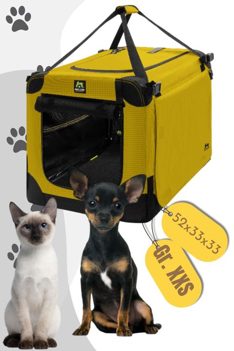 Produktbild Maelson Soft Kennel Hundebox in 3 Grössen - Saffron Yellow (Hund, Faltbar, Atmungsaktiv, Sicherheitsverschluss, Waschbar)