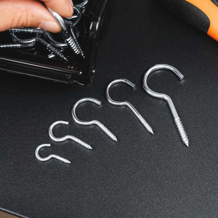 Produktbild Helpmate Schraubhaken, 40 × 3,0 × 15 × 9 mm, gebogen, Stahl, verzinkt, Holzgewinde (50 Schrauben pro Stück)