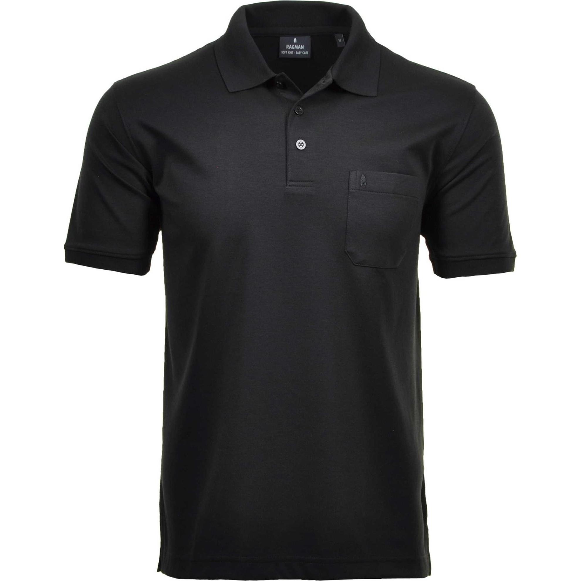 Ragman, Herren, Shirt, Poloshirt Casual Bequem sitzend, Schwarz, (8XL)